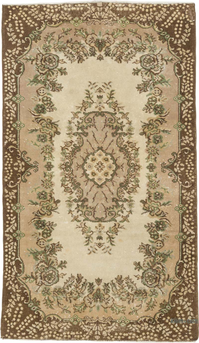 Vintage Turkish Hand-Knotted Rug - 4' 1" x 7' 1" (49" x 85") - K0087824