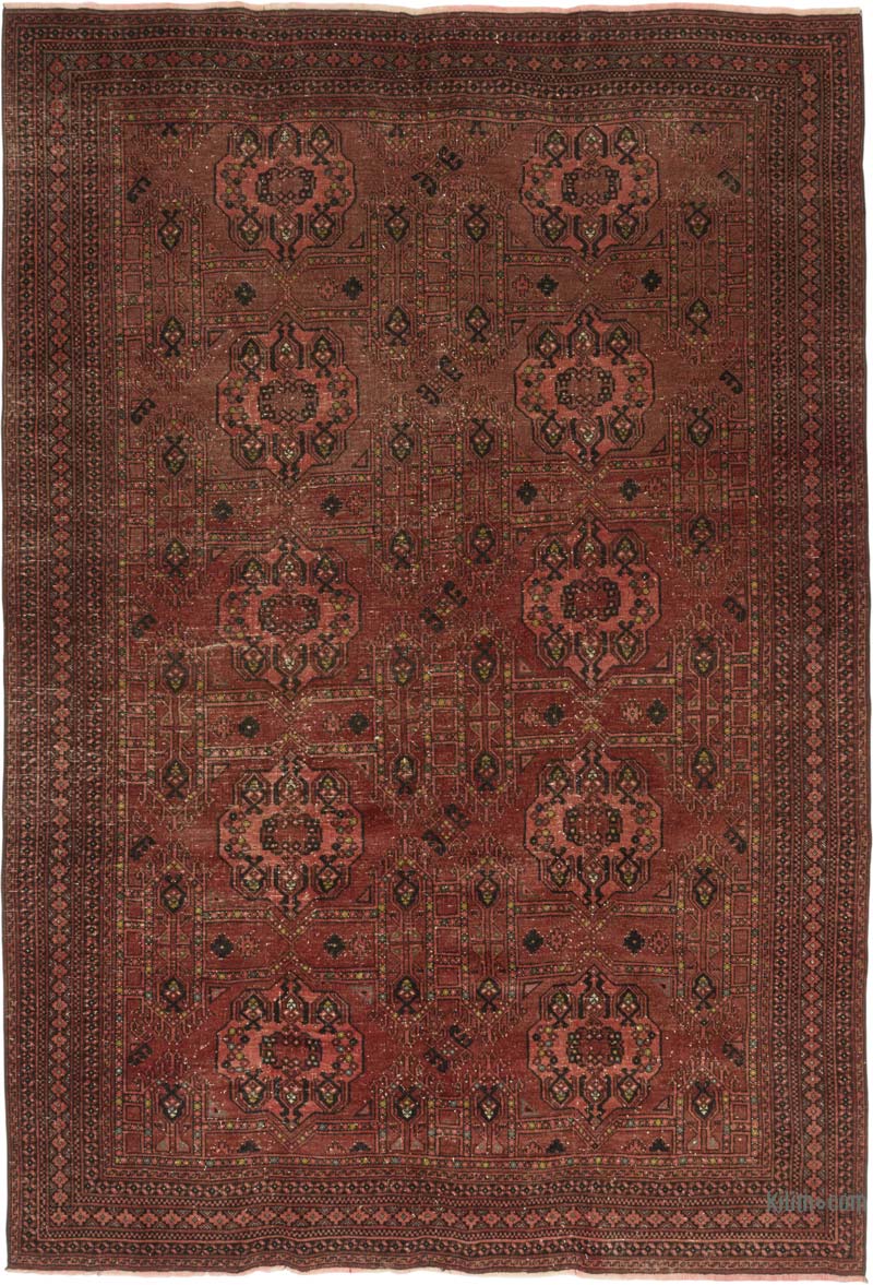 Vintage Afghan Hand-Knotted Rug - 6' 8" x 9' 9" (80" x 117") - K0087825