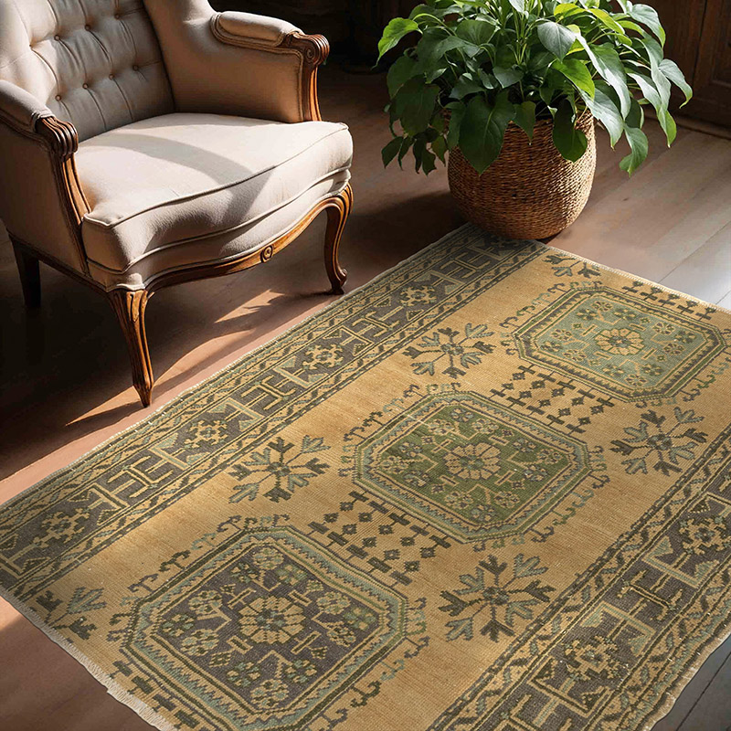 El Dokuma Vintage Hali - 140 cm x 166 cm - K0087826
