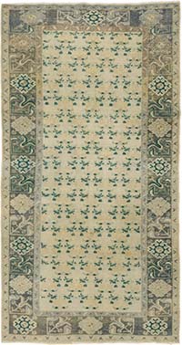 Vintage Turkish Hand-Knotted Rug - 5' 1" x 9' 2" (61" x 110")