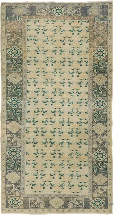 Vintage Turkish Hand-Knotted Rug - 5' 1" x 9' 2" (61" x 110")