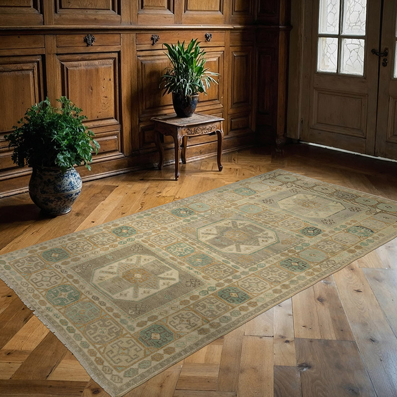Alfombra Vintage Turca Anudada a Mano - 138 cm x 252 cm - K0087831