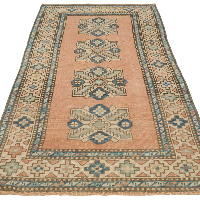 Vintage Turkish Hand-Knotted Rug - 2' 11" x 6' 2" (35" x 74") - K0087832