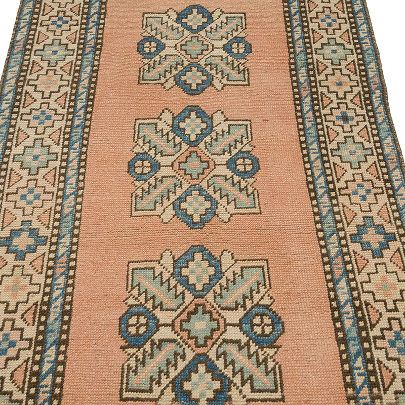 Vintage Turkish Hand-Knotted Rug - 2' 11" x 6' 2" (35" x 74") - K0087832