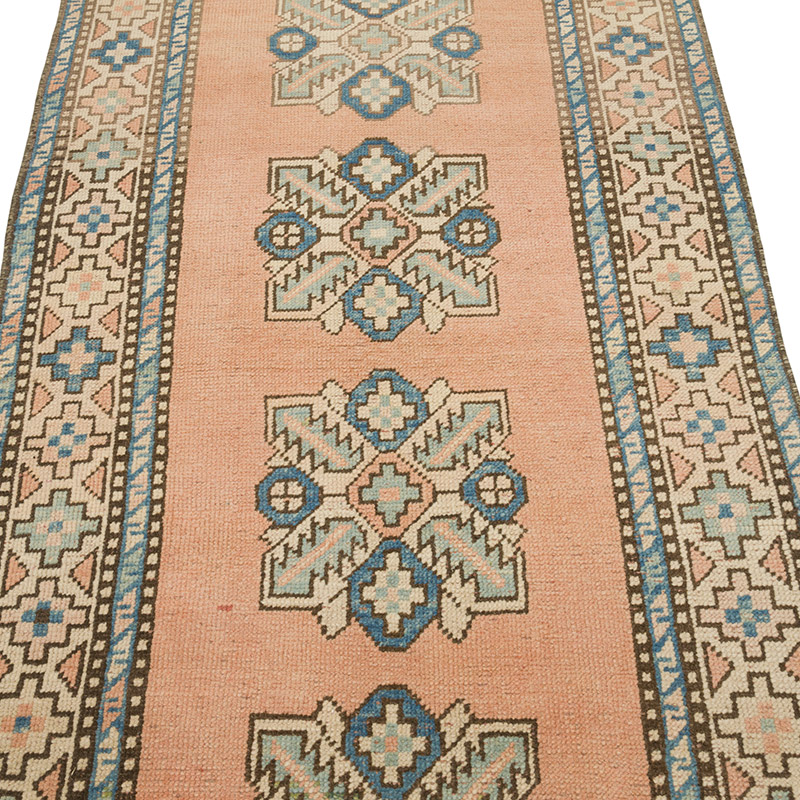 Vintage Turkish Hand-Knotted Rug - 2' 11" x 6' 2" (35" x 74") - K0087832