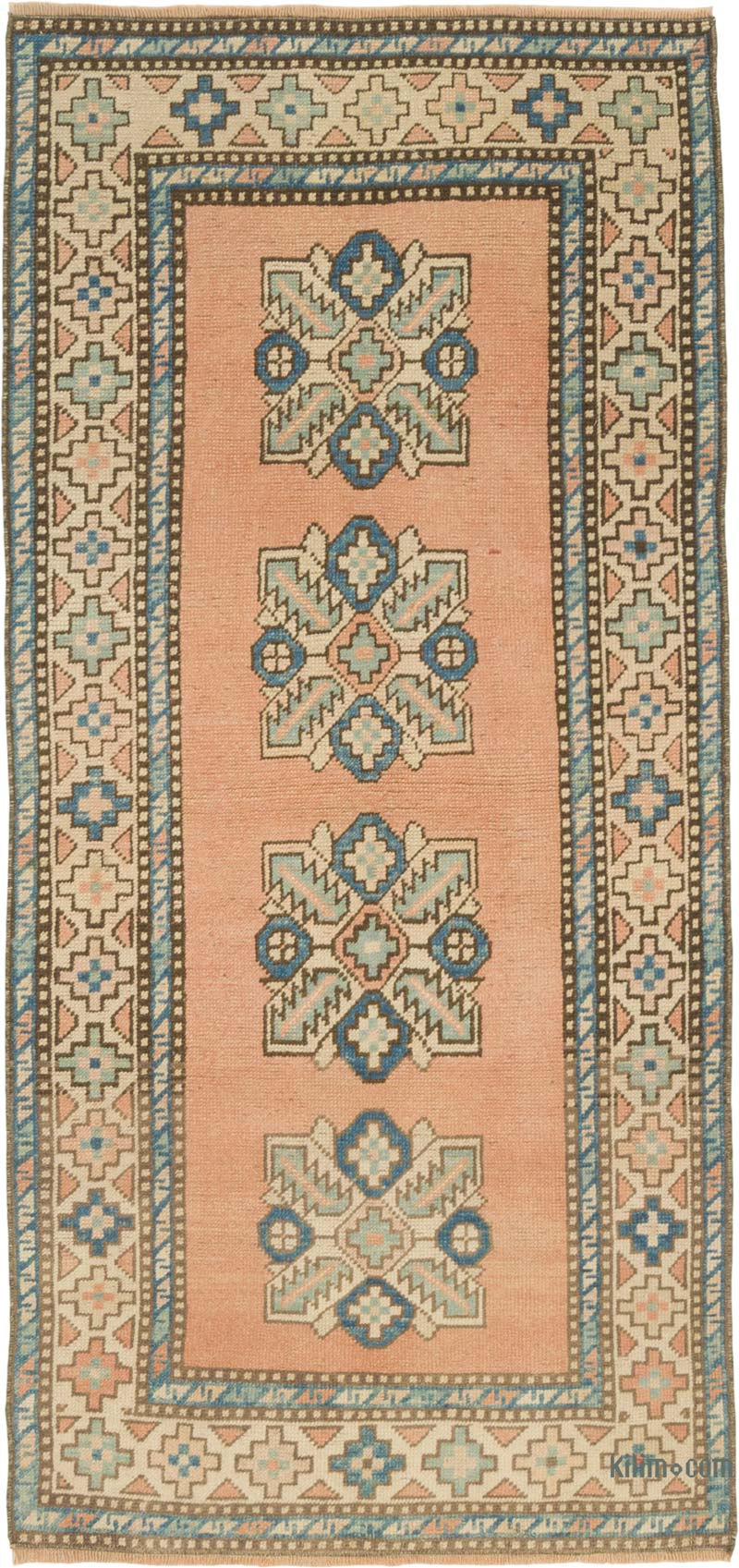 Vintage Turkish Hand-Knotted Rug - 2' 11" x 6' 2" (35" x 74") - K0087832