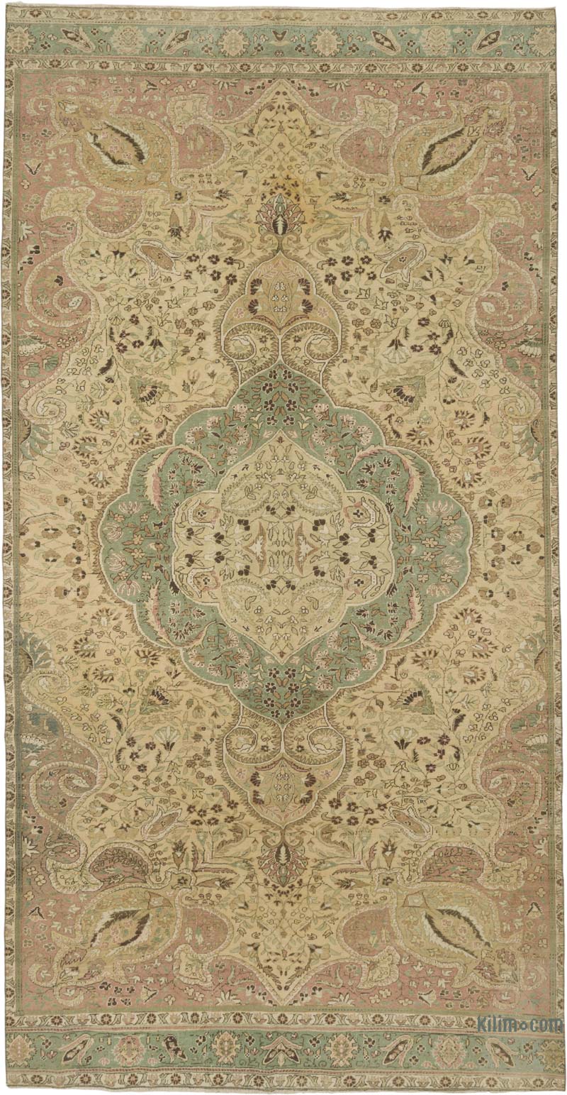 Vintage Turkish Hand-Knotted Rug - 6' 7" x 12' 10" (79" x 154") - K0087835
