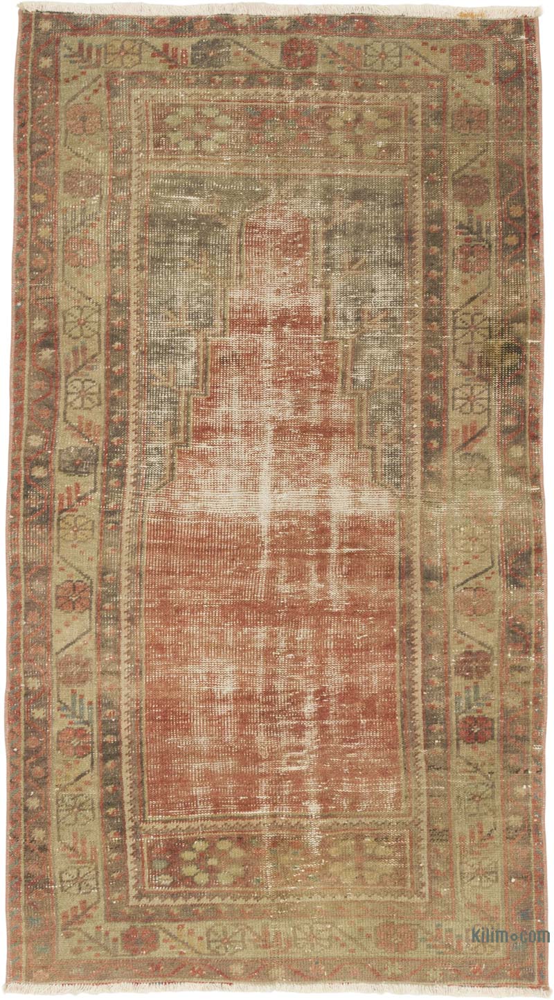 Vintage Turkish Hand-Knotted Rug - 2' 11" x 5' 3" (35" x 63") - K0087836