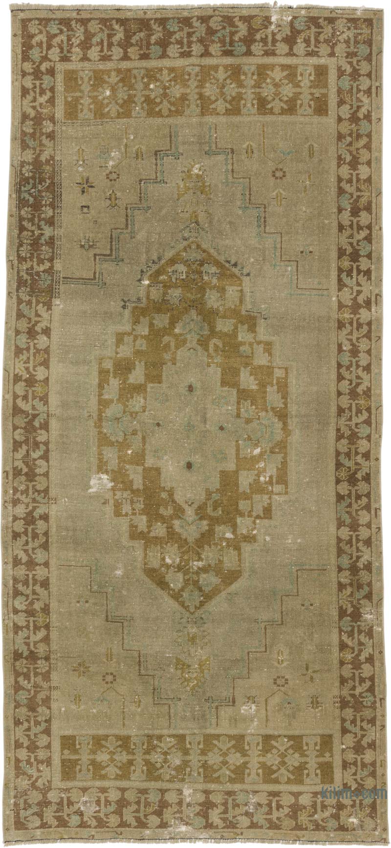 Vintage Turkish Hand-Knotted Rug - 4' 4" x 9' 7" (52" x 115") - K0087837