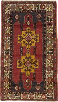 Alfombra Vintage Turca Anudada a Mano - 116 cm x 204 cm