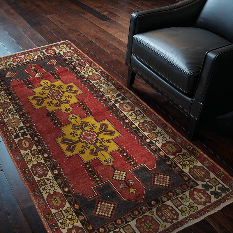 Alfombra Vintage Turca Anudada a Mano - 116 cm x 204 cm - K0087839