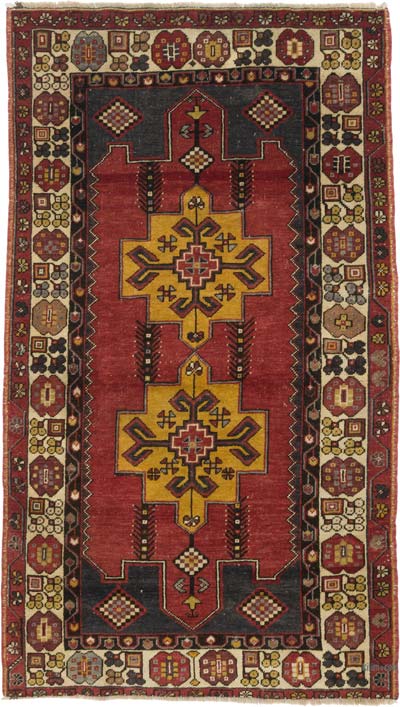 Alfombra Vintage Turca Anudada a Mano - 116 cm x 204 cm
