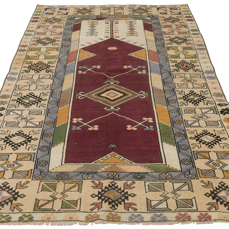 Vintage Turkish Hand-Knotted Rug - 3' 5" x 6' 3" (41" x 75") - K0087841