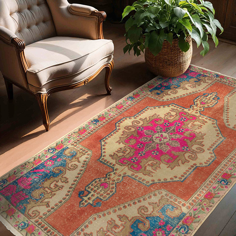 Vintage Turkish Hand-Knotted Rug - 4' 6" x 7' 1" (54" x 85") - K0087843