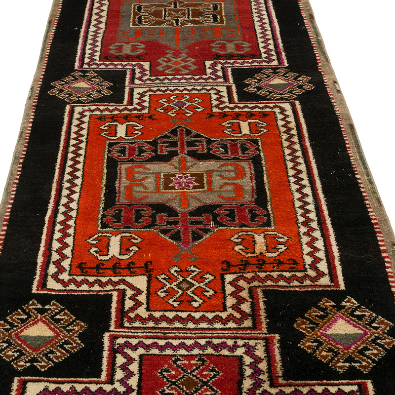 Vintage Turkish Hand-Knotted Runner - 3' 6" x 9' 8" (42" x 116") - K0087846