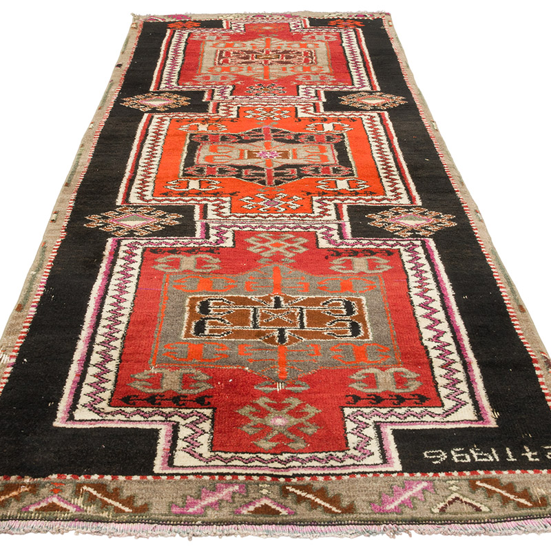 Vintage Turkish Hand-Knotted Runner - 3' 6" x 9' 8" (42" x 116") - K0087846