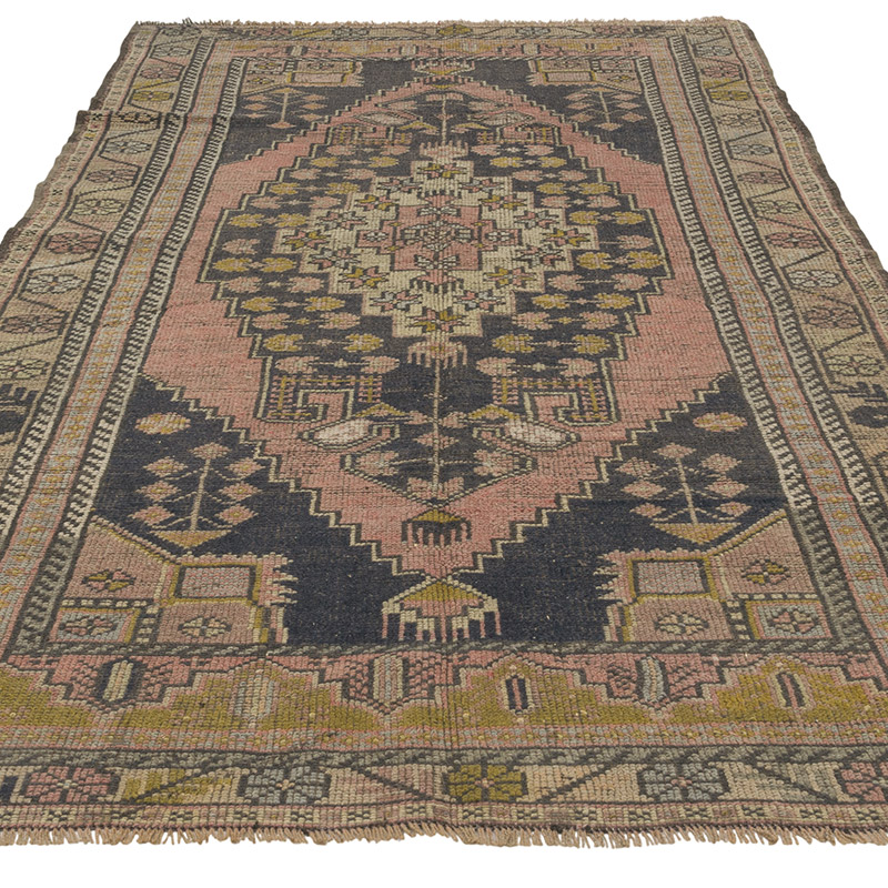 Vintage Turkish Hand-Knotted Rug - 4' 8" x 8' 7" (56" x 103") - K0087852