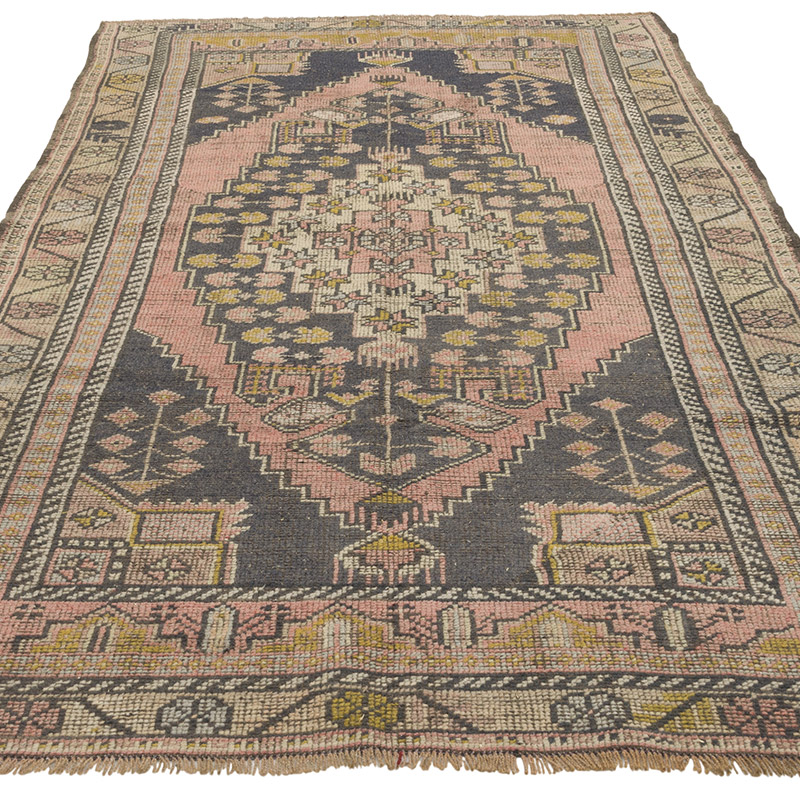 Vintage Turkish Hand-Knotted Rug - 4' 8" x 8' 7" (56" x 103") - K0087852