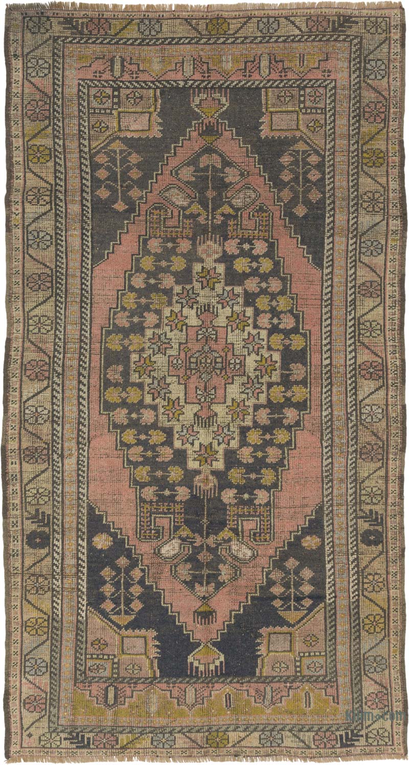 Vintage Turkish Hand-Knotted Rug - 4' 8" x 8' 7" (56" x 103") - K0087852