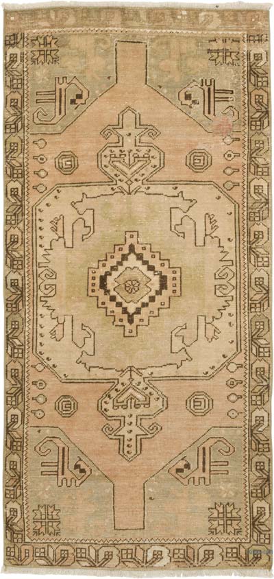 El Dokuma Vintage Halı - 107 cm x 221 cm