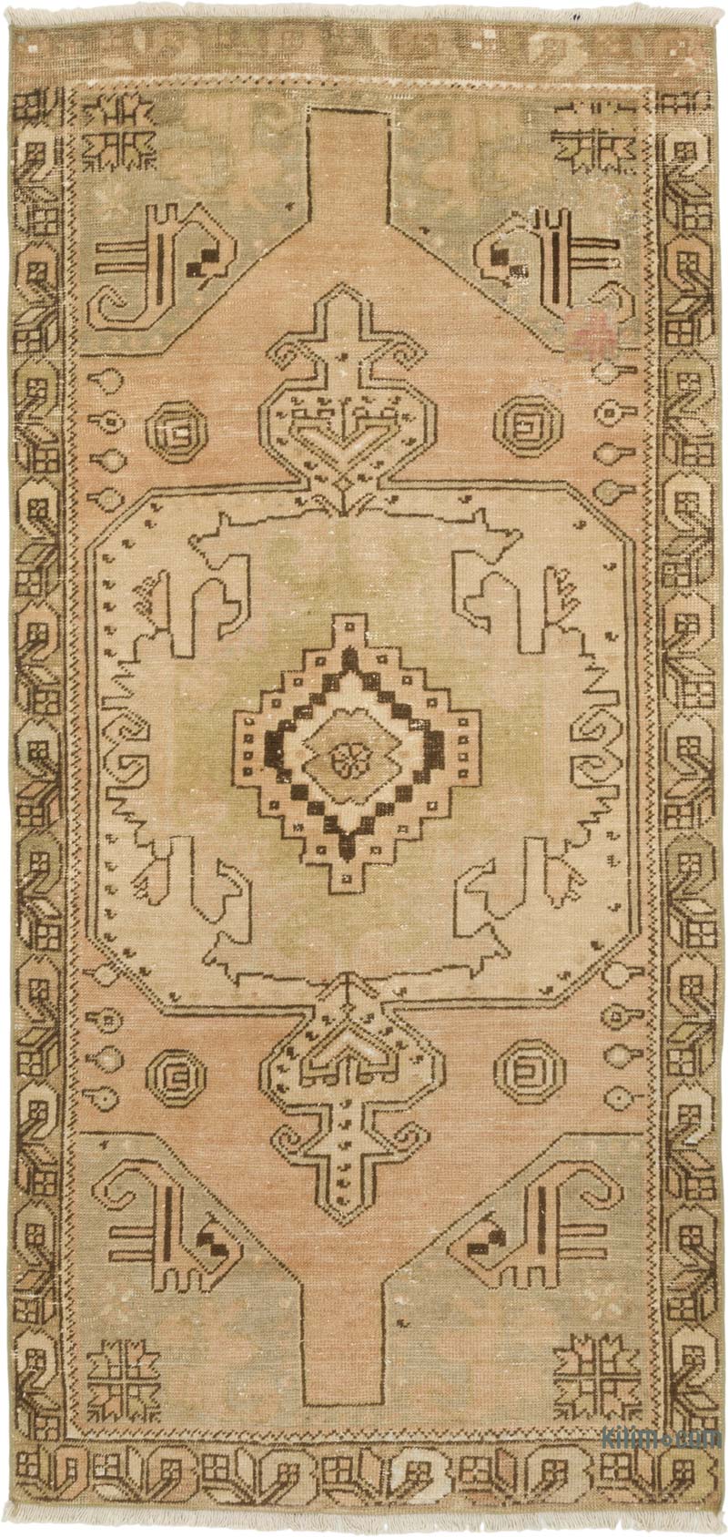 Vintage Turkish Hand-Knotted Rug - 3' 6" x 7' 3" (42" x 87") - K0087855