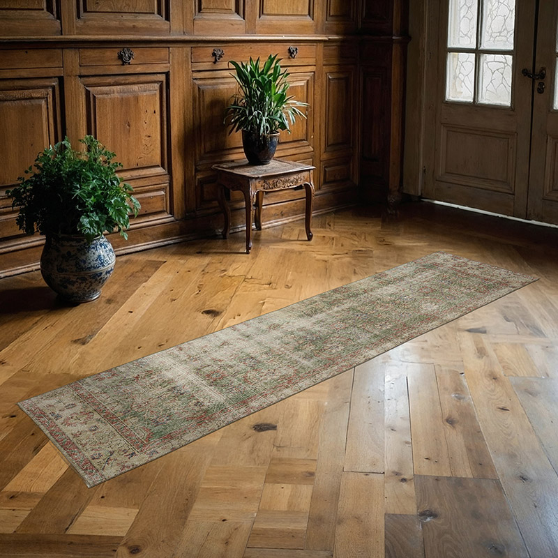 Pasillo Vintage Turco Anudado a Mano - 60 cm x 242 cm - K0087862