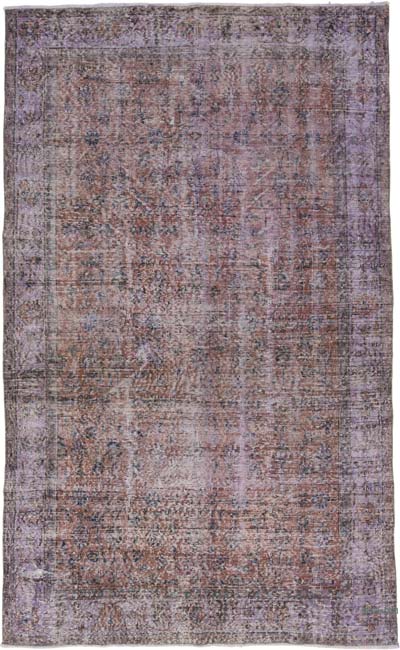 Boyalı El Dokuma Vintage Halı - 162 cm x 262 cm