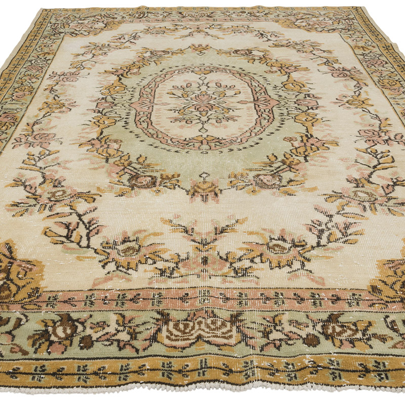 Vintage Turkish Hand-Knotted Rug - 6' 4" x 9' 6" (76" x 114") - K0087874