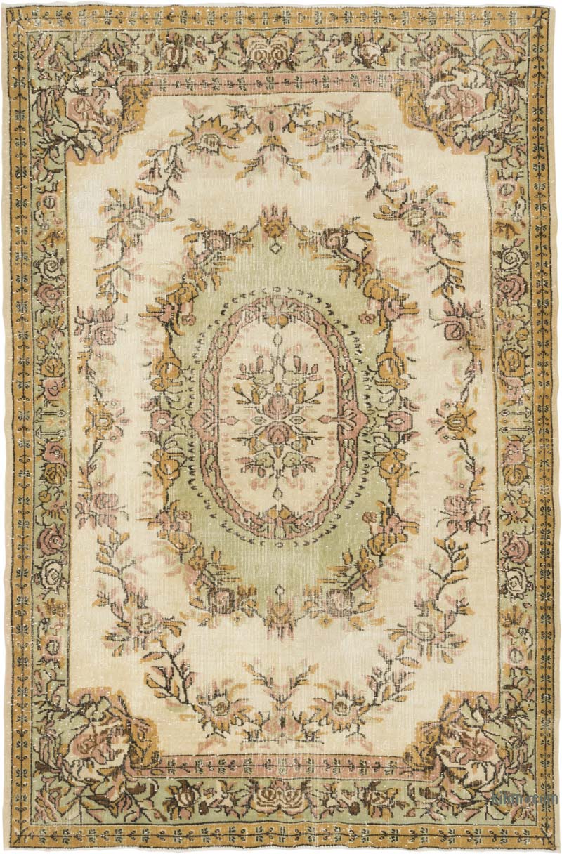 Vintage Turkish Hand-Knotted Rug - 6' 4" x 9' 6" (76" x 114") - K0087874