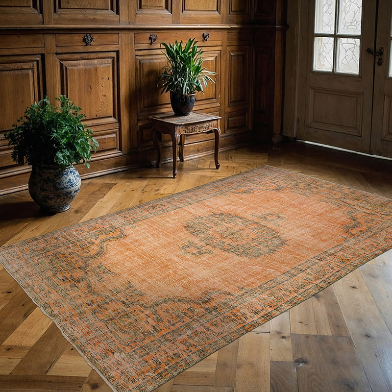 Alfombra Turca Vintage Sobre-teñida - 163 cm x 256 cm - K0087880