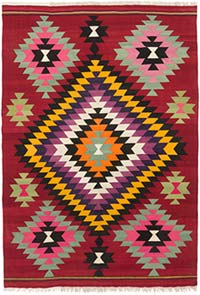 Vintage Afyon Kilim Rug - 5' 8" x 8' 2" (68" x 98")