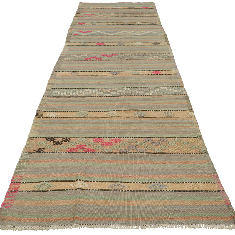 Vintage Manisa Kilim Yolluk - 90 cm x 322 cm - K0087898
