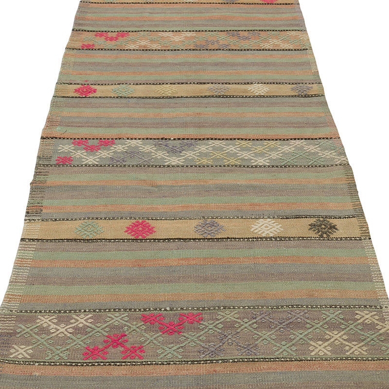 Vintage Manisa Kilim Yolluk - 90 cm x 322 cm - K0087898