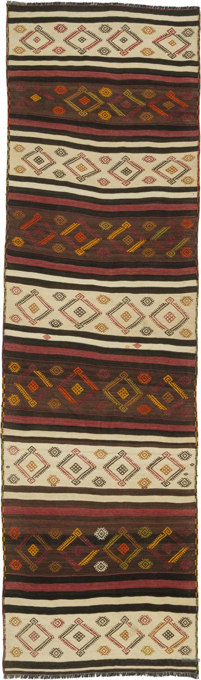 Vintage Malatya Kilim Rug - 3' 10" x 13' 1" (46" x 157")