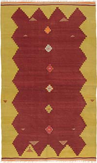Vintage Balikesir Kilim Rug - 4' 11" x 8' 2" (59" x 98")