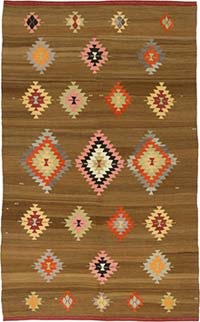 Vintage Fethiye Kilim Rug - 6' 3" x 10' 1" (75" x 121")