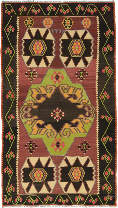 Vintage Turkish Kilim Rug - 6'  x 10' 7" (72" x 127")