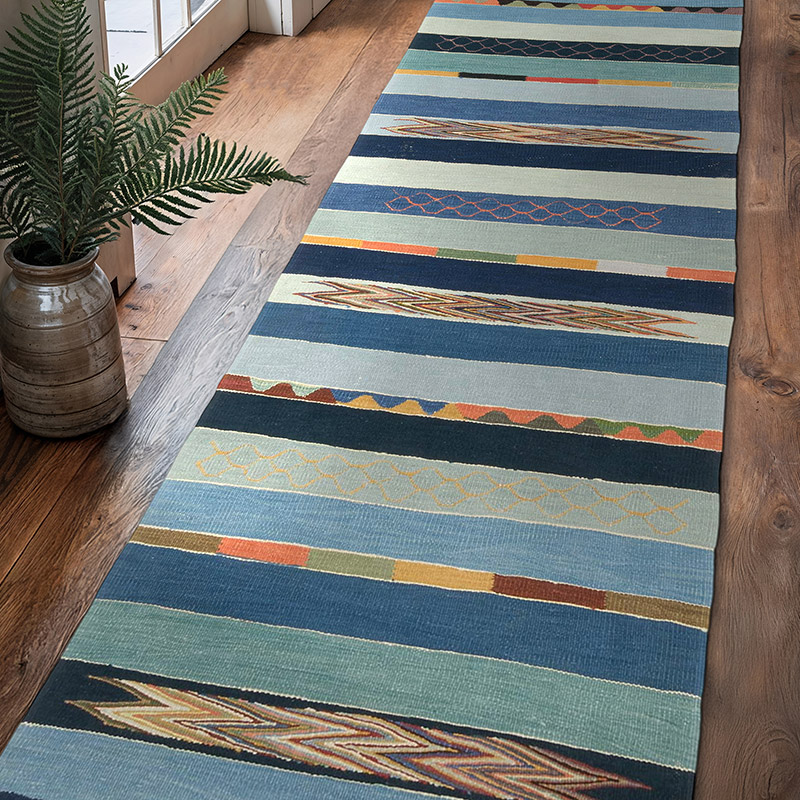 Yeni Kök Boya El Dokuma Yolluk Kilim - 85 cm x 302 cm - K0087939