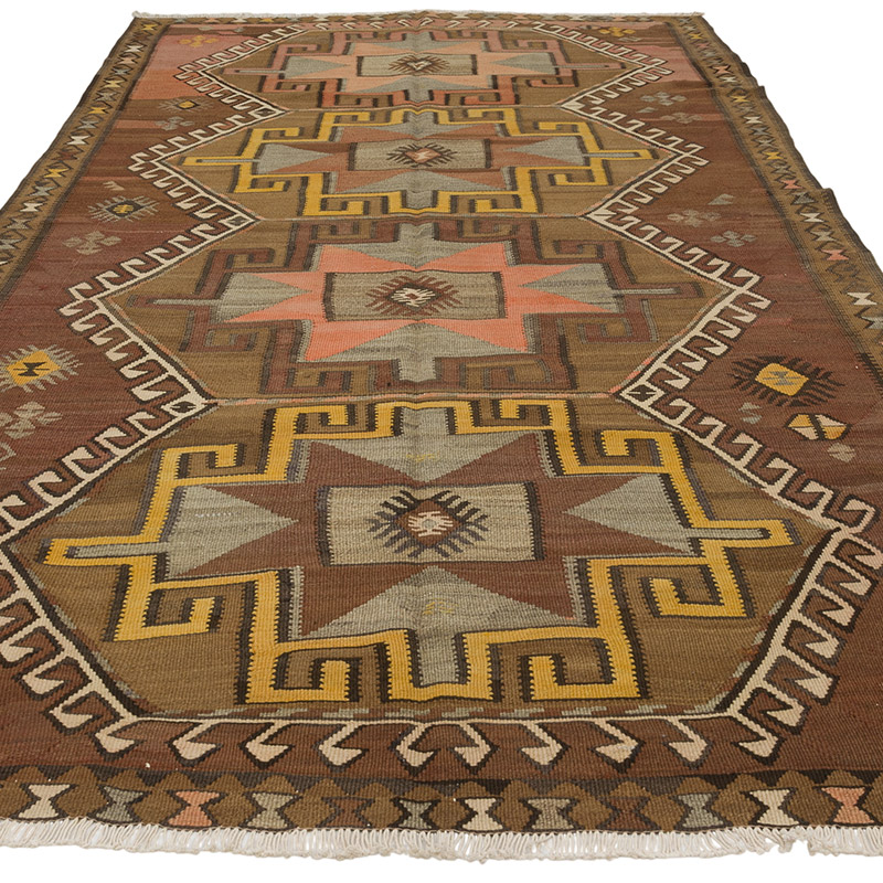 Vintage Kars Kilim Rug - 5' 8" x 10' 2" (68" x 122") - K0087948