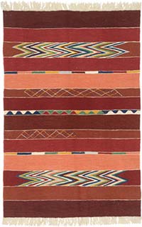 New Handwoven Turkish Kilim Rug - 4' 2" x 6' 3" (50" x 75")