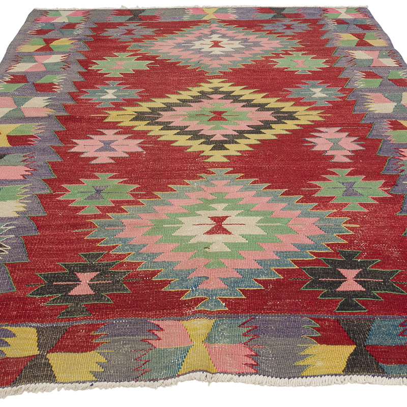 Vintage Manisa Kilim Rug - 5' 5" x 7' 11" (65" x 95") - K0087963