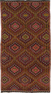 Vintage Anatolian Jijim Rug - 5' 3" x 9' 10" (63" x 118")