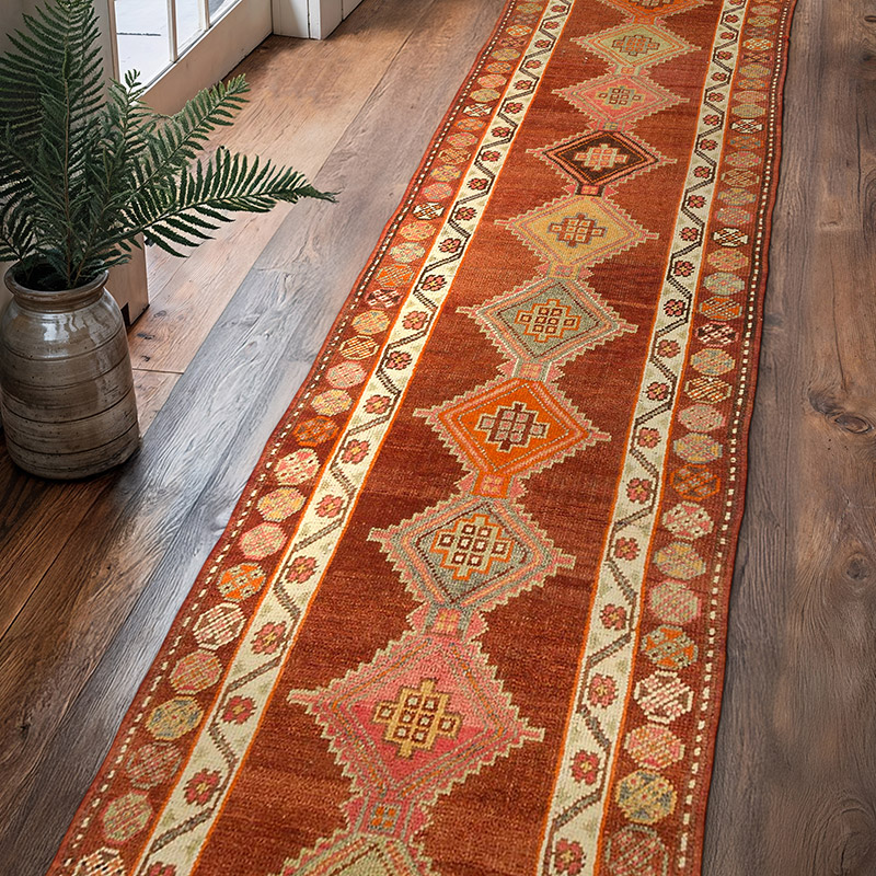 Alfombra Vintage de pasillo - 96 cm x 402 cm - K0087993