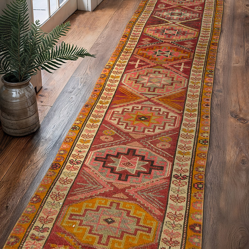 Alfombra Vintage de pasillo - 75 cm x 338 cm - K0087996