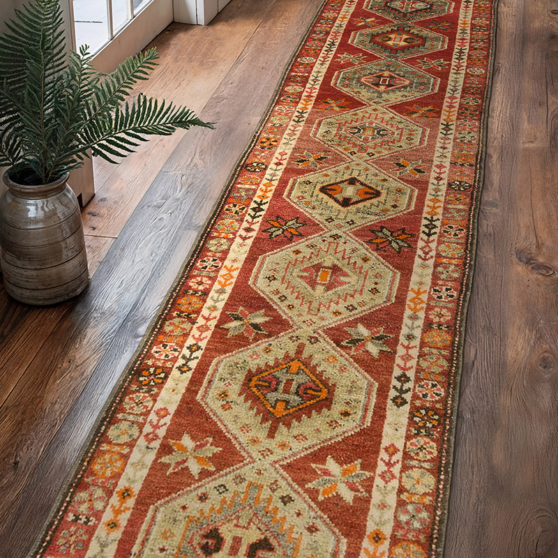 Vintage Tribal Runner Rug - 2' 10" x 13' 1" (34" x 157") - K0087997