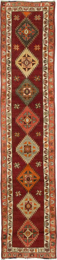 Alfombra Vintage de pasillo - 87 cm x 397 cm