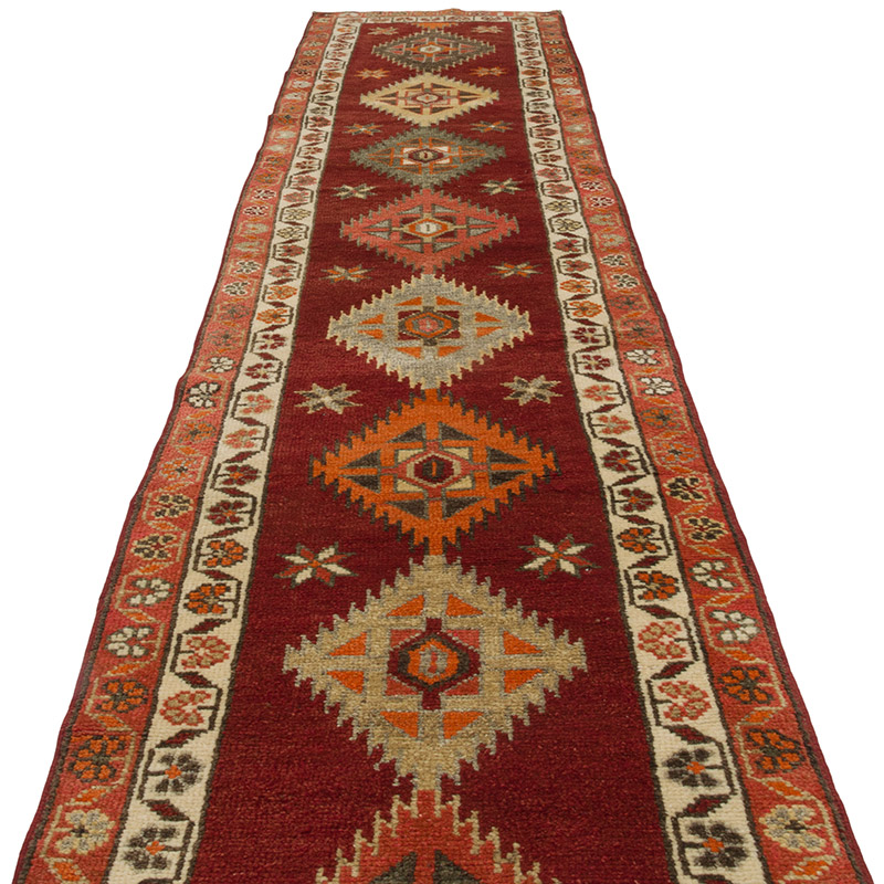 Alfombra Vintage de pasillo - 87 cm x 397 cm - K0088004