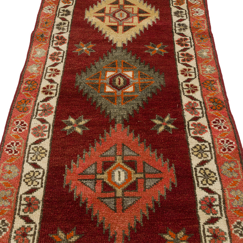 Alfombra Vintage de pasillo - 87 cm x 397 cm - K0088004