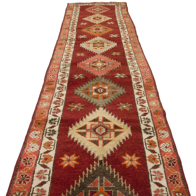 Alfombra Vintage de pasillo - 87 cm x 397 cm - K0088004