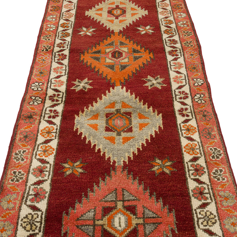 Alfombra Vintage de pasillo - 87 cm x 397 cm - K0088004